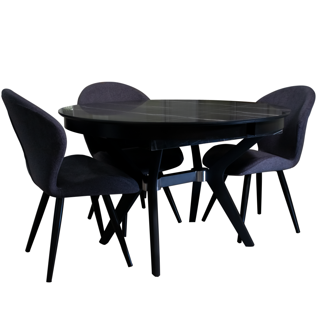  Հավաքածու սեղան, 4 աթոռ  T 414 BLACK
