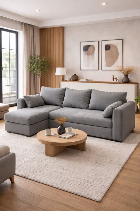 Բազմոց անկյունային AKSEL Grey - 29113