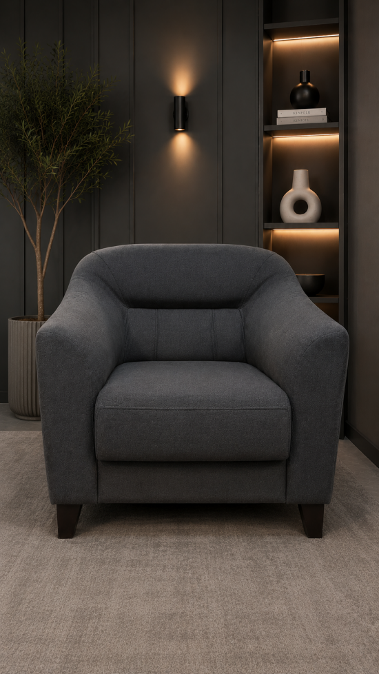 Finsoffa Right wood Բազկաթոռ (Ժակարդյա UNO Grey) - 29565