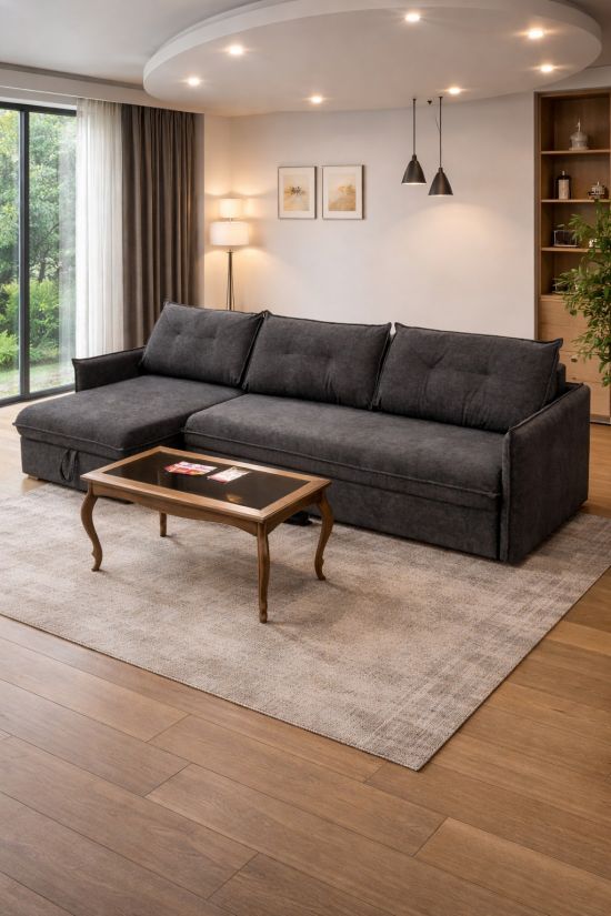 Բազմոց անկյունային ENSTOR LOW, FIR 12DARK GREY - 29262