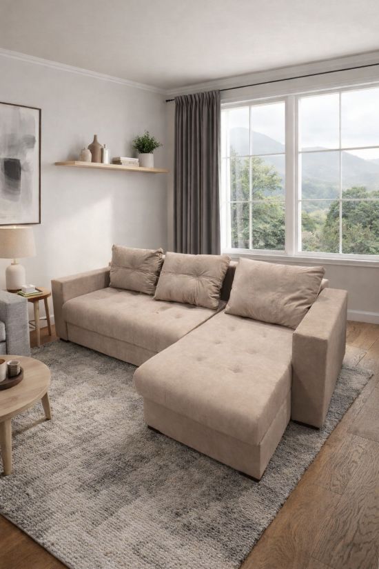 Բազմոց անկյունային ATLANTA STAR WINGS // DAL-3 Beige L - 29263