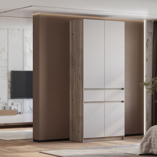 Պահարան BTS BAGIRA 2 դուռ ШК-03 Дуб смоки/Кашемир - 29311