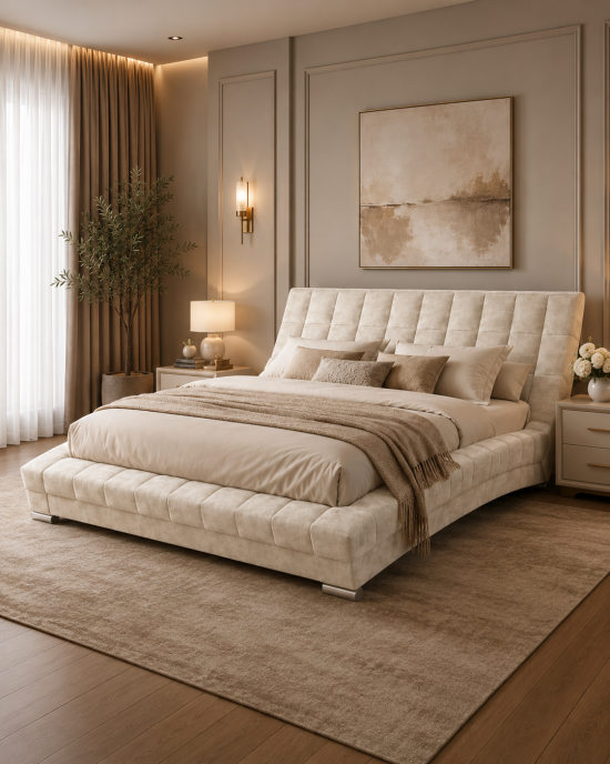 Մահճակալ NIK OLIVIA 160 НР 3П (Дарлинг 14 айвори (светлый серо-бежевый), Дарлинг 14 айвори (светлый  - 29654
