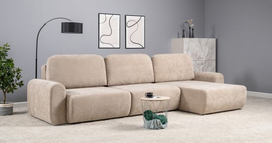 Բազմոց անկյունային NIK TEDDY ТД 1502 PIQUE 006 (бежевый) - 28953