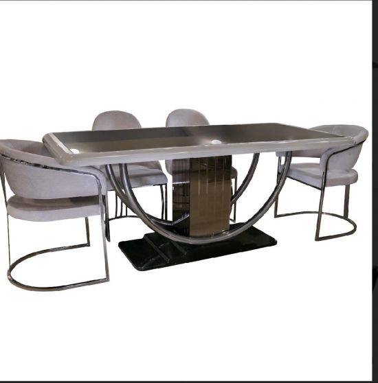Հավաքածու սեղան, 6 աթոռ OVAL բեժ - 23607